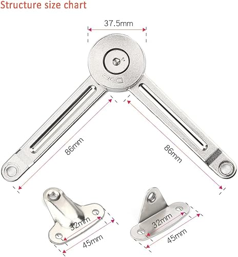 2 cerniere di supporto per pannello porta a chiusura morbida, possono essere fermate a piacimento, utilizzato per cerniere a conchiglia pesanti per armadi, armadio a muro e coperchio per scatola - Honorern