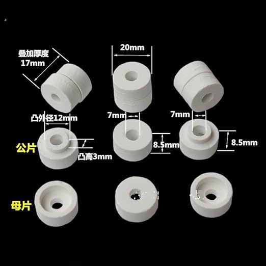 Guarnizioni for terminali in Ceramica Terminali in Porcellana for Anello in Porcellana Maschio e Femmina M6 Rondella in Porcellana for Alte Temperature Isolante 20 Set - Honorern