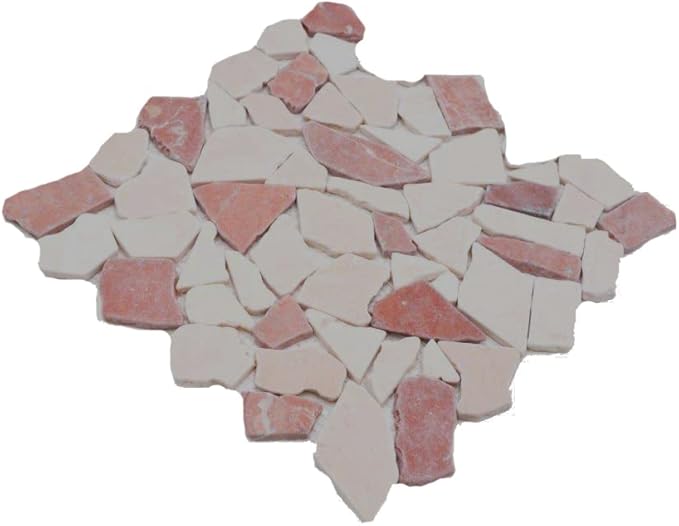 Mosaik MoS44-1002 - Piastrelle in marmo con pietra naturale, colore rosso/beige - Honorern