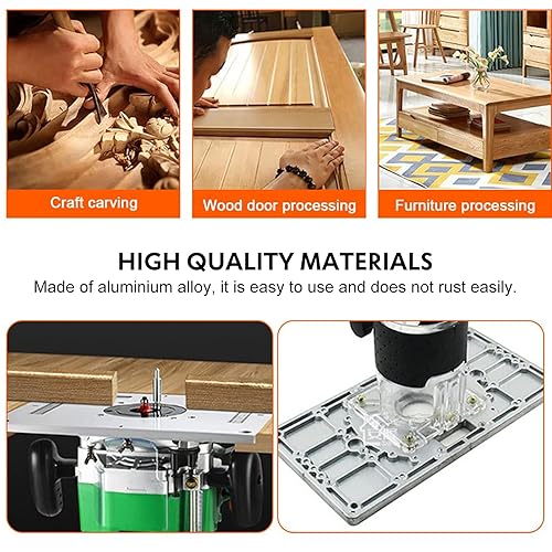 Fresatrice Verticale Legno, Banco Fresa per Legno, con 4 Anelli E Viti per Banchi, Inserto con Piastra in Lega di Alluminio, 235 Mm X 120 Mm X 8 Mm, per Panche per Lavorazione Del Legno - Honorern