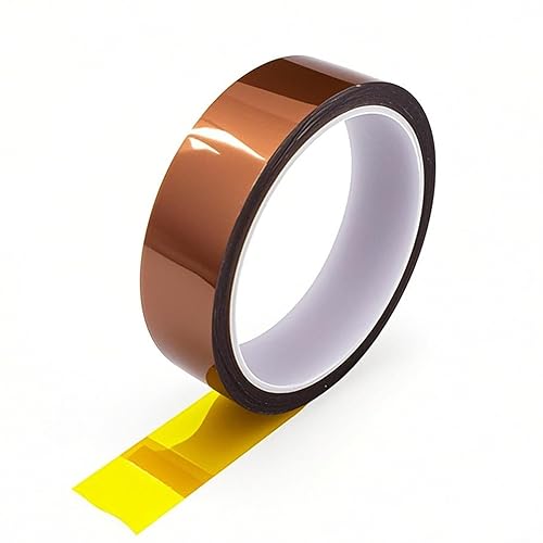 Misuyue Nastro adesivo Kapton da 25 mm, antistatico, resistente al calore fino a 300 °C, nastro isolante in poliimide da 33 m, per stampanti 3D, sublimazione, circuiti elettronici (marrone) - Honorern