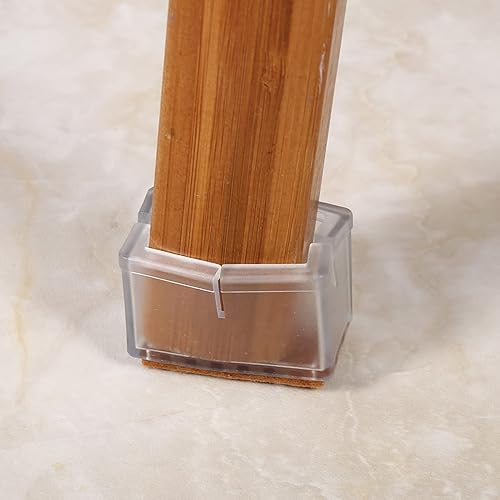 piedini gomma rettangolari sedie + 8 pezzi/set Gambe per sedia Coprigambe per mobili con protezione rettangolare e suola in gomma(Trasparente) - Honorern
