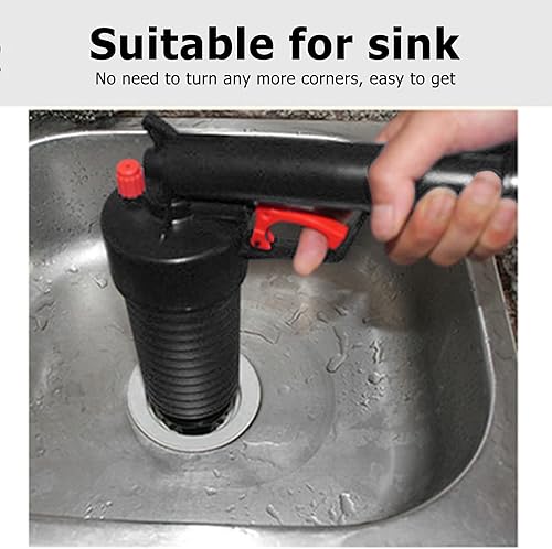 Pistola ad Aria Compressa,Pressione Pulitore per Tubi, 4 Ventose Adattatori per Bagno e Cucina, WC, Vasca da Bagno,Lavandino,Doccia - Honorern