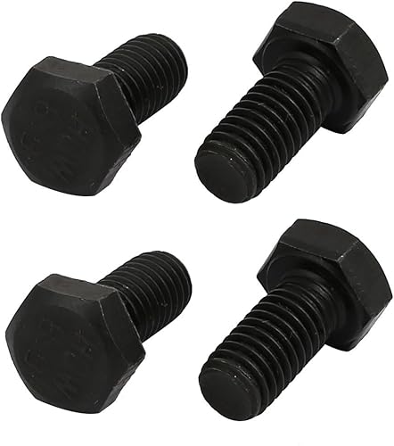 sourcingmap 8.8 Gradi M5x10mm completamente limattato Filettatura sinistra bullone testa esagonale nero 4Pz - Honorern