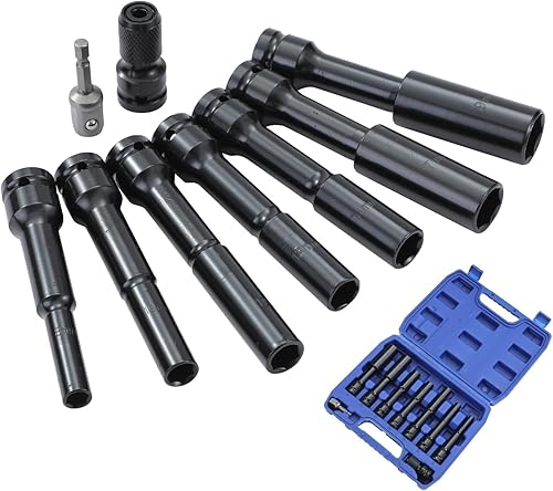 TOPWAY 1/2' Set di Chiavi a Bussola Extra Profonda Impact 9 Pezzi 8-19 mm Metrico Bussole Extra Lunghe Camion Trattori Motori Riparazione Garage Strumento - Honorern