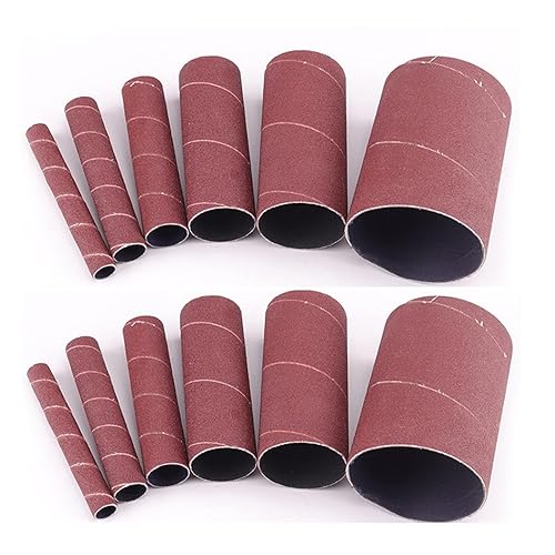 ZYWUOY 12 manicotti per levigatrice a mandrino, kit di manicotti per tamburo abrasivo da 4,5 pollici, strumenti per lucidatura a tamburo 80 # 120 # per levigatrice oscillante - Honorern
