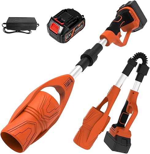 Soffiatore Foglie 21V, Soffiatore di Foglie elettrico con 1 Batteria e caricabatterie, senza fili, per Pulire le Foglie, Soffiare Neve, Rimuovere la Polvere, Trucioli Legno, Pulizia del Cortil - Honorern