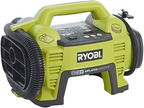 Ryobi RI4-120G, Compressore a Batteria Ricaricabile con USB-C, per Gonfiaggio Veloce di Pneumatici Bici e Palloni Sportivi fino a 100 PSI, Display LED Retroilluminato, 1 Batteria da 2,0Ah Inclusa - Honorern