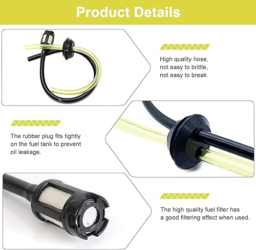 Tubi Serbatoio Decespugliatore Filtro Benzina, 9pc Decespugliatore Filtro Benzina, Decespugliatore Tubo Carburante, Tubo a Tre Fori per Decespugliatore, per Tosaerba Tagliasiepi Potatore - Honorern
