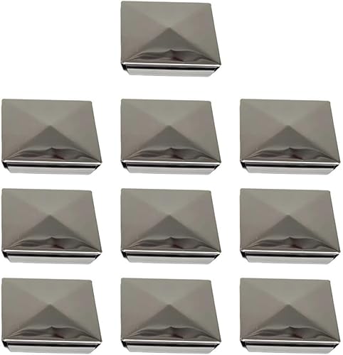 Copertura per colonna piramidale, copertura per colonna piramidale in acciaio inossidabile, tappo per recinzione, copertura perfetta per pali, 80 mm/100 mm OD (80 x 80 mm) - Honorern