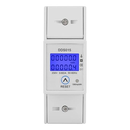 Contatore di energia monofase 5-80A 230V 50Hz, DDS015 Digital LCD Energy Meter Watt Meter Montaggio su guida DIN - Honorern