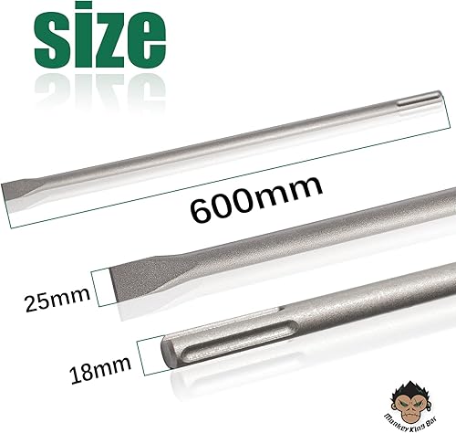 Monkey King Bar scalpello piatto,SDS Max scalpelli piatti 600 mm,per calcestruzzo, blocco da costruzione in calcestruzzo, accessorio trapano a percussione rotante, martello demolitore - Honorern