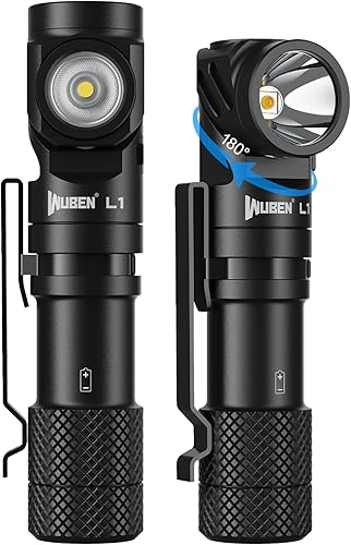WUBEN L1 Torcia LED Ricaricabile, Torcia LED Potente Professionale 2000 Lumens Alta Potenza, Doppia Sorgente Luminosa Torcia Tattica Militare, IP68 Impermeabile Flashlight per Campeggio Trekking(P9) - Honorern