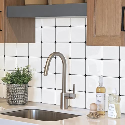 EasyLife - 10 adesivi da parete in stile reticolato, 20 x 20 cm, impermeabili e autoadesivi, per decorazione della cucina e del bagno - Honorern