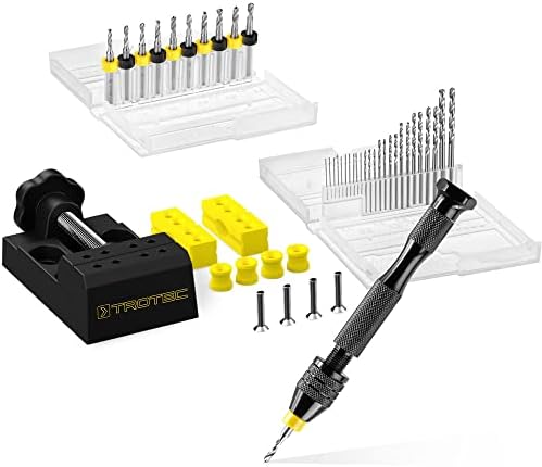 TROTEC - Set trapano a mano 37 pezzi mini trapano - utensile manuale per modellismo, bricolage e fai da te - Honorern