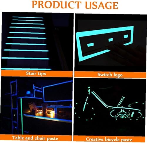 TOSSPER Nastro Luminoso 5m, Nastri Fluorescenti, Bagliore Impermeabile nel Nastro Autoadesivo Oscuro Nastro di Avvertimento Nastro Adesivo Decorativo Decorativo Adesivi - Honorern