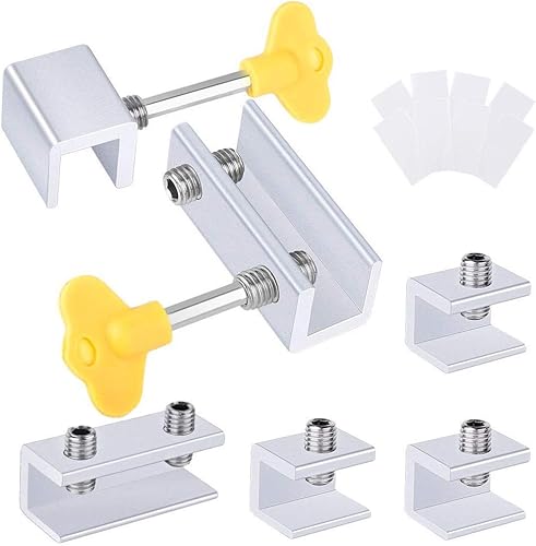 6 Pack Serratura di sicurezza per finestra scorrevole regolabile, telaio della porta con serratura in lega di alluminio, con serratura di sicurezza e chiavi - Honorern