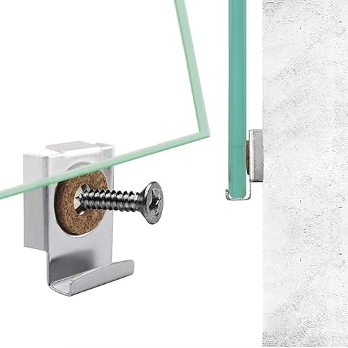 Supporto per Specchio,4 Pezzi Fissaggio per Specchio,Supporti per Specchio da Parete con Tasselli e Viti,Clip Specchio a Molla per Vetro,Specchi Pesanti - Honorern