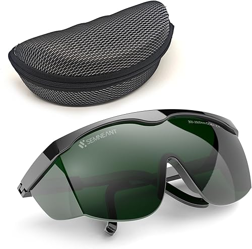 Occhiali Protezione Laser UV 300-3000nm OD4+ CE - Per Luce Rossa & IPL Professionale - Montaggio Regolabile (Norme EN 166, ISO 12609) - Uso Medico ed Estetico - Honorern