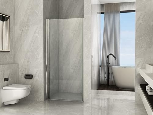 Porta doccia battente saloon interno esterno cristallo 8mm trasparente h195 PERLA Trasparente 8mm, 60 cm - Honorern