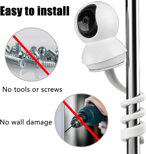 Supporto di Montaggio per Monitor Compatibile con TP-Link Tapo C200/C210/C220/C211/C225 Telecamera, Staffe di Montaggio Flessibile, 2 Pezzi - Honorern
