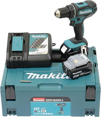 Makita DDF482RFJ drill 1900 RPM Black Blue 1.5 kg - Honorern