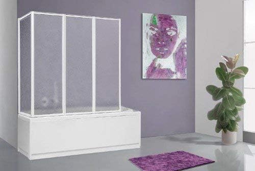 PARETE VASCA PIEGHEVOLE L.68+133 H.140 CM ALLUMINIO BIANCO E ACRILICO - Honorern