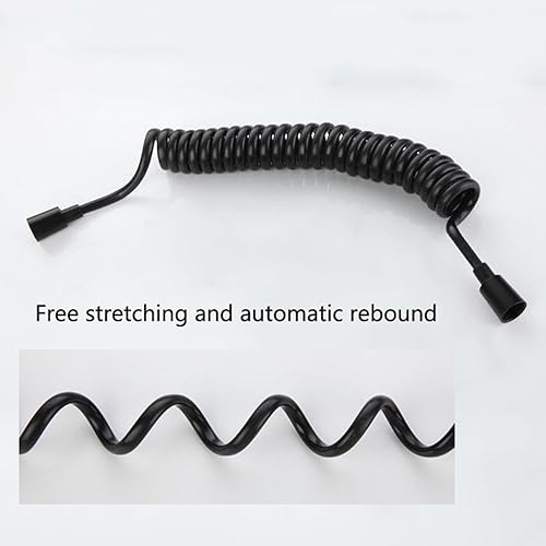 TYMYW Tubo Telescopico per Doccia Flessibile Spirale a Molla Bidet Tubo G1/2 Interfaccia in Acciaio Inossidabile,Nero,5M - Honorern