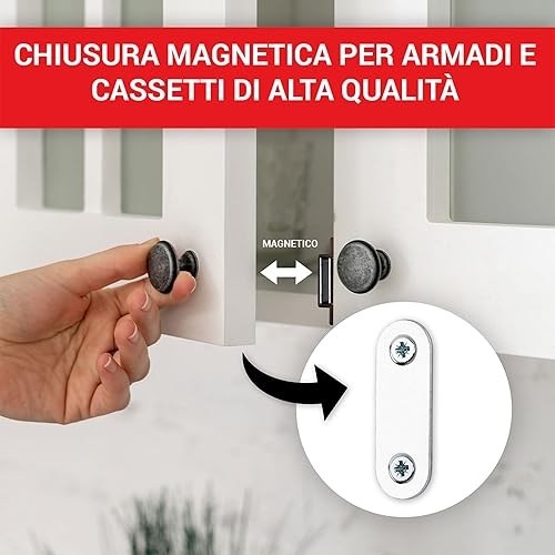 magnetico forte - forza di tenuta 4kg - set di 8 in marrone - magnete per porta - magnete per porta - magnete per armadio - chiudiporta magnetico - porta magnetica per armadio - Honorern