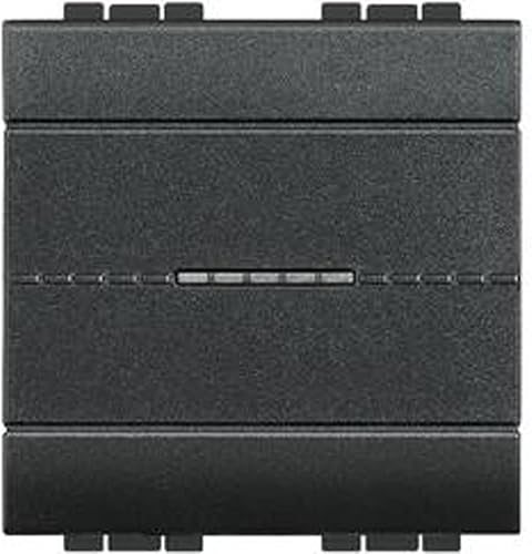 Bticino L4055M2N Plastica Assiale Pulsante 20 A Corrente Nominale, 10 A Corrente Nominale, 250 V Tensione Nominale, 2 Moduli, Antracite - Honorern