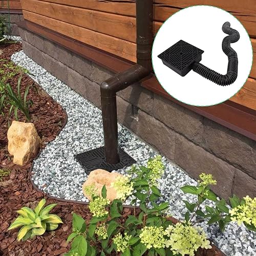 Estensioni per Grondaia, Bacino di Raccolta Prolunga a Basso Profilo Nessuno Scavo Profondo Scarico Francese Prolunga per Tubo Flessibile Deviatore per Acqua Piovana Proteggere - Honorern
