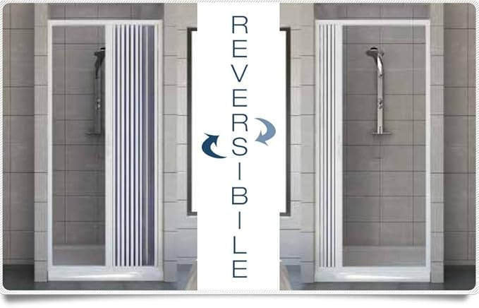 Box Doccia A Soffietto 1 Lato Apertura Laterale Riducibile Colore Bianco Pastello Modello Simply (110) - Honorern