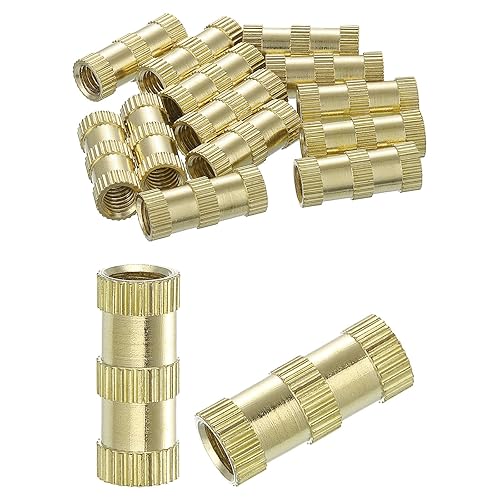 Dadi Inserti Scanalati, 15pz M6 x 20mm(L) x 8mm(OD) Inserti Filettati Femmina Dadi in Ottone - Honorern
