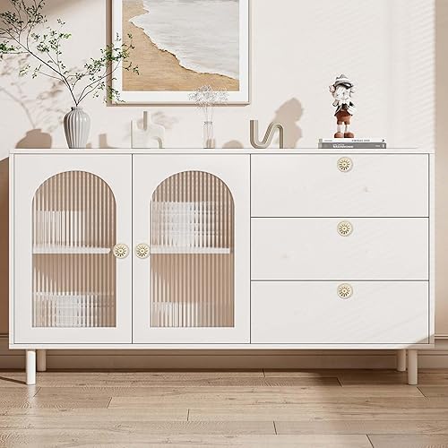 12 Pezzi Manopole per Mobili da Cucina, Retro Pomolo per Mobile, Manopole Rotonde per Armadietti, Pomelli per Cassetti Armadio Cassetto, Rotondi Pomelli per Porta, Pomello Rotondo, Bianco - Honorern