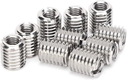 10 Pezzi Inserto Dado, Inserto Filettato Esterno, Acciaio Inossadabile Filettati Inseri, Dado Riduttore, Dado Manicotto di Riparazione Filettata Vite Riduzione Strumento di Conversione M6 Femmina M10 - Honorern