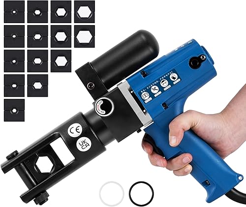 MXBAOHENG 120KN Pinze a crimpare idrauliche elettriche 4-300 mm² Elettrici Rame Alluminio Terminale Pinza A Crimpare Pinza Per Cavi Crimpatrice per Cavi Idraulici con 15 matrici - Honorern