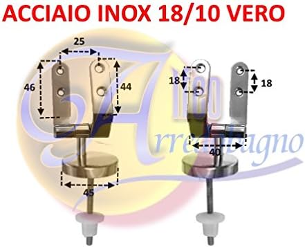 Cerniere coprivaso sedile wc copriwater di ricambio UNIVERSALI in ACCIAIO INOX (COPPIA) - Honorern