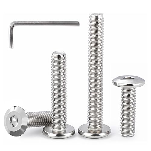 20 Pezzi Viti a Testa Piatta con Esagono Incassato M4x30 mm, Viti di Connessione per Mobili in Acciaio Inox A2 V2A,con Chiave Esagonale Inclusa - Honorern