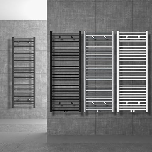 Radiatore da Bagno Sahara 500x800 mm Cromato Diritto Termosifone con Attacco Centrale Calorifero di Design Scaldasalviette Riscaldamento per Bagno Termoarredo per Salotto - Honorern