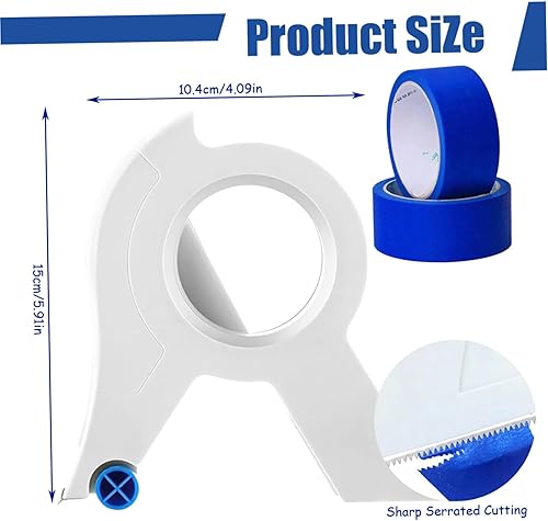 Distributore di nastro per pittori, macchina per mascheramento della macchina portatile Distributore di nastro per mascheratura a nastro con nastro adesivo con 2 rulli per mascherare la macchina per - Honorern