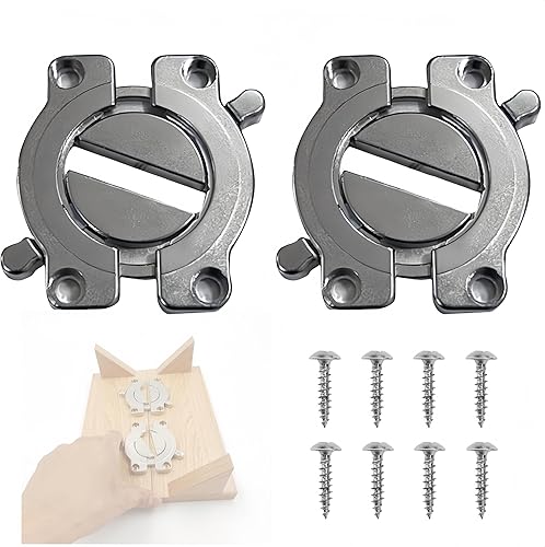 Connettori da tavolo, 2 pezzi, per tavolo da pranzo, per mobili, per mobili, piastre in legno, per tavoli, tavoli, piastre in metallo, chiavistello girevole separabile da avvitare - Honorern