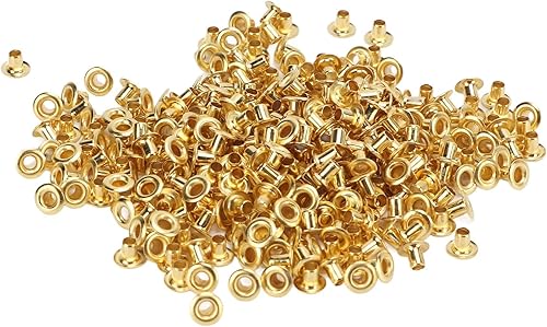 500 Pz 3.5mm/4.5mm/5.5mm Oro Doppio Occhiello Rivetto Cavo, Occhielli Rotondi in Metallo per Abbigliamento Fai da Te Borsa Tende Cintura Scarpa(4.5mm) - Honorern