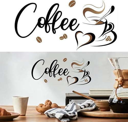 Adesivi da Parete caffè, Adesivi Murali Cucina,Tazze Sticker da Muro,Adesivi Cucina Caffè Decorazione Murale per Cafe Bar Sala da Pranzo Ristorante - Honorern