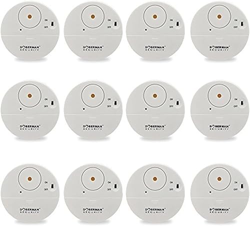 DOBERMAN Allarme per finestra ultrasottile di sicurezza, allarme forte da 100dB e sensori di vibrazione, allarme antifurto dal design moderno e ultrasottile con supporto adesivo (confezioni da 12) - Honorern