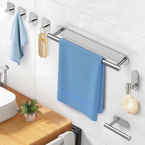 Porta Asciugamani Bagno,Porta Carta Igienica Adesivo Versione Aggiornata Inossidabile SUS304 Ispessito Accessori Bagno,Nessuna Perforazione Richiesta,Forte Aderenza,Impermeabile E Antiruggine - Honorern