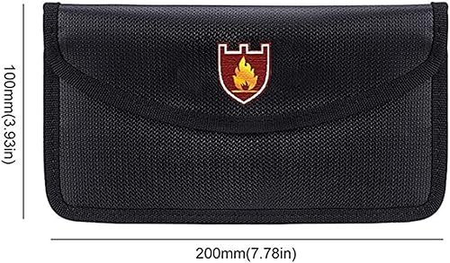 Borsa resistente al fuoco, 21 x 11,5 cm, resistente al fuoco, in tessuto rivestito in silicone, in fibra di vetro, sicura e impermeabile, per ambienti umidi, per documenti di banca - Honorern