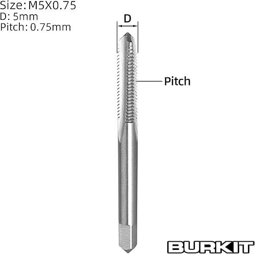 M5 X 0,75 Filettatura Destra Maschio, HSS M5 x 0,75 Dritto Maschio Macchina scanalato - Honorern