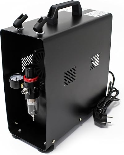 Wiltec Compressore da aerografo AF186A con serbatoio aria, un cilindro 4 bar e spegnimento automatico - Honorern