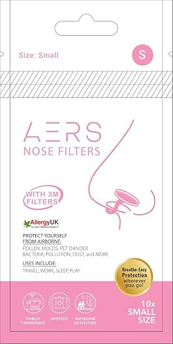 AERS - Filtri nasali con tecnologia di filtrazione 3M per alleviare allergie, polvere, inquinamento, piccoli, confezione da 10 - Honorern
