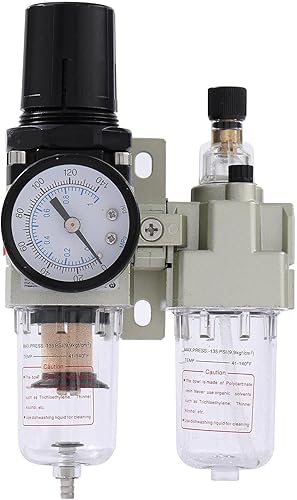 Regolatore Filtro Compressore d'Aria1/4', Qualità industriale ORAZIO Separatore di Umidità Dell'acqua Separatore d'Olio Lubrificatore Rimozione Dell'umidità per Utensili Pneumatici - Honorern